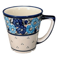 A picture of a Polish Pottery Zaklady 14 oz. Tulip Mug (Garden Party Blues) | Y1920-DU50 as shown at PolishPotteryOutlet.com/products/tulip-mug-garden-party-blues-y1920-du50
