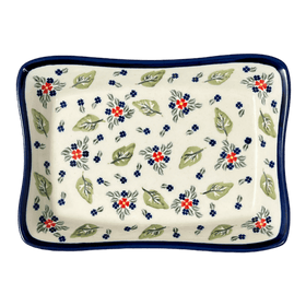 Polish Pottery Angular Serving Dish (Mountain Flower) | Y1935A-A1109A Additional Image at PolishPotteryOutlet.com