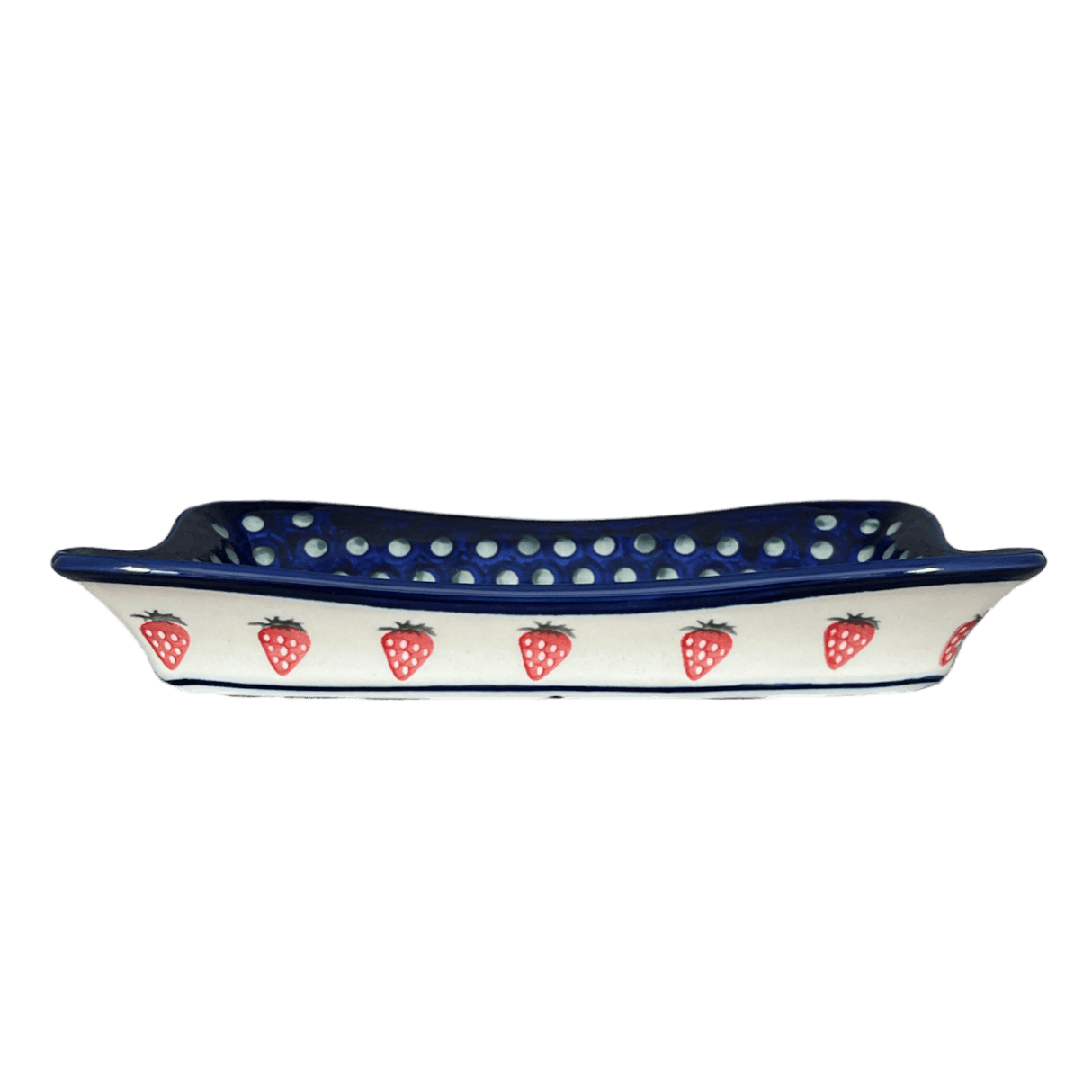 Serving Dish, Angular, 10" x 7" in "Strawberry Dot" by Zaklady | Y1935A-A310A