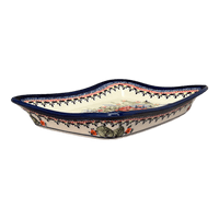 A picture of a Polish Pottery Angular Serving Dish (Butterfly Bouquet) | Y1935A-ART149 as shown at PolishPotteryOutlet.com/products/angular-serving-dish-butterfly-bouquet-y1935a-art149
