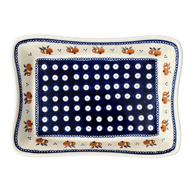 Polish Pottery Angular Serving Dish (Persimmon Dot) | Y1935A-D479 Additional Image at PolishPotteryOutlet.com