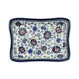 Serving Dish, Angular, 10" x 7" in "Floral Explosion" by Zaklady | Y1935A-DU126