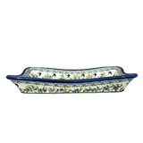 Serving Dish, Angular, 10" x 7" in "Floral Swallows" by Zaklady | Y1935A-DU182