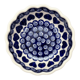 Polish Pottery Zaklady 6" Blossom Bowl (Swirling Hearts) | Y1945A-D467 Additional Image at PolishPotteryOutlet.com