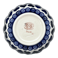 A picture of a Polish Pottery 6" Blossom Bowl (Swirling Hearts) | Y1945A-D467 as shown at PolishPotteryOutlet.com/products/6-blossom-bowl-swirling-hearts-y1945a-d467
