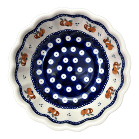 Polish Pottery Zaklady 6" Blossom Bowl (Persimmon Dot) | Y1945A-D479 Additional Image at PolishPotteryOutlet.com