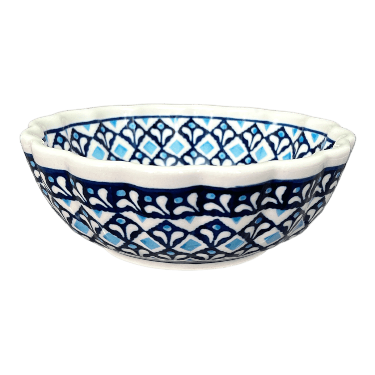 Bowl, Round, Blossom, 6" in "Mosaic Blues" by Zaklady | Y1945A-D910