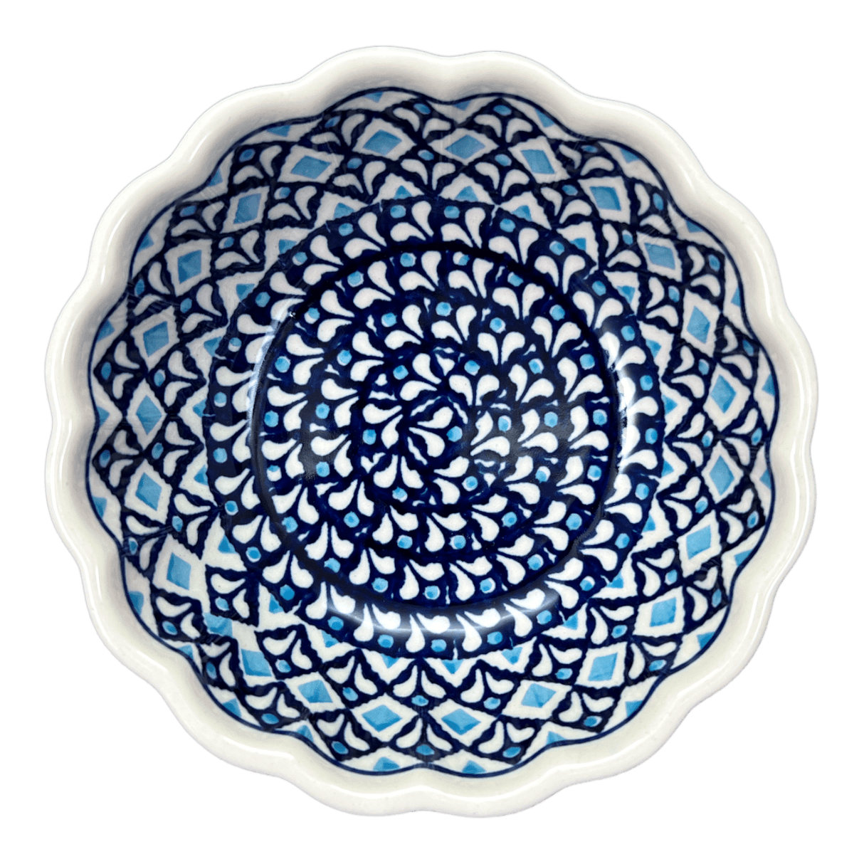 Bowl, Round, Blossom, 6" in "Mosaic Blues" by Zaklady | Y1945A-D910