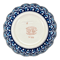 A picture of a Polish Pottery Zaklady 6" Blossom Bowl (Mosaic Blues) | Y1945A-D910 as shown at PolishPotteryOutlet.com/products/6-daisy-bowl-mosaic-blues-y1945a-d910