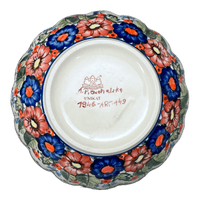 A picture of a Polish Pottery Zaklady 7" Blossom Bowl (Butterfly Bouquet) | Y1946A-ART149 as shown at PolishPotteryOutlet.com/products/wavy-7-bowl-butterfly-bouquet-y1946a-art149