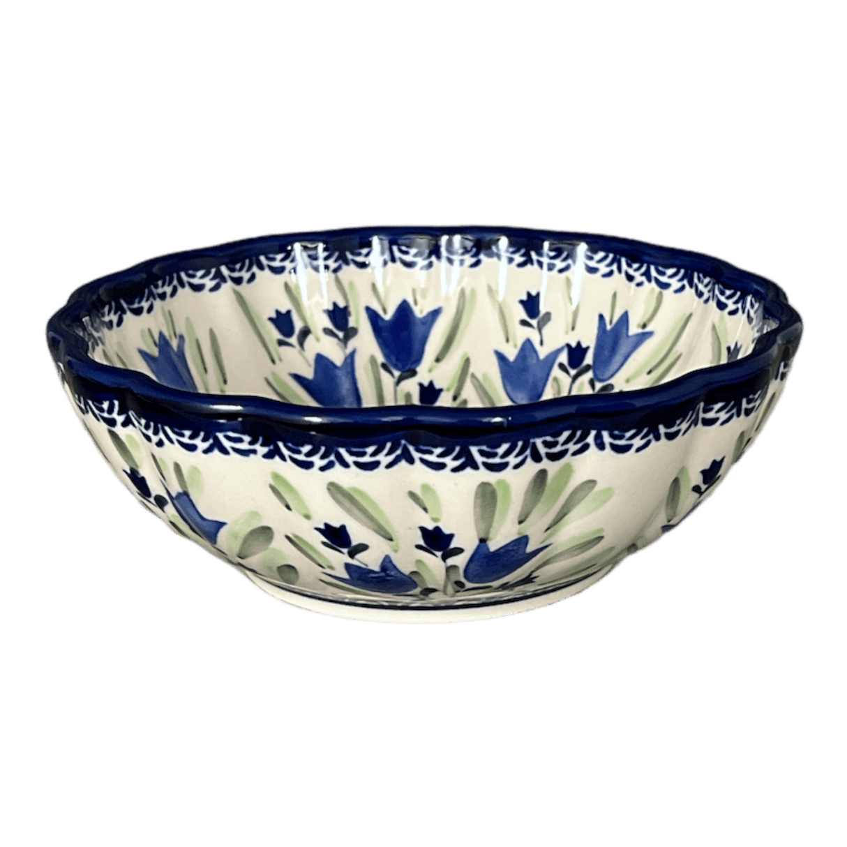 Bowl, Round, Blossom, 7" in "Blue Tulips" by Zaklady | Y1946A-ART160