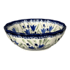 Polish Pottery Zaklady 7" Blossom Bowl (Blue Tulips) | Y1946A-ART160 at PolishPotteryOutlet.com