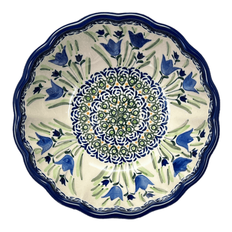 Bowl, Round, Blossom, 7" in "Blue Tulips" by Zaklady | Y1946A-ART160