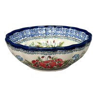 A picture of a Polish Pottery Bowl, Round, Blossom, 7" in "Floral Crescent" by Zaklady | Y1946A-ART237 as shown at PolishPotteryOutlet.com/products/wavy-7-bowl-fields-of-flowers-y1946a-art237