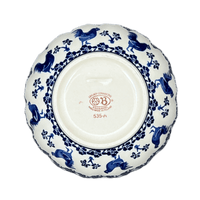 A picture of a Polish Pottery Bowl, Round, Blossom, 7" in "Rooster Blues" by Zaklady | Y1946A-D1149 as shown at PolishPotteryOutlet.com/products/7-blossom-bowl-rooster-blues-y1946a-d1149