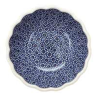 A picture of a Polish Pottery Bowl, Round, Blossom, 7" in "Ditsy Daisies" by Zaklady | Y1946A-D120 as shown at PolishPotteryOutlet.com/products/wavy-7-bowl-daisy-dot-y1946a-d120