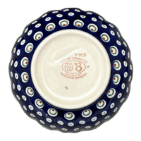 A picture of a Polish Pottery Bowl, Round, Blossom, 7" in "Peacock Burst" by Zaklady | Y1946A-D487 as shown at PolishPotteryOutlet.com/products/wavy-7-bowl-peacock-burst-y1946a-d487