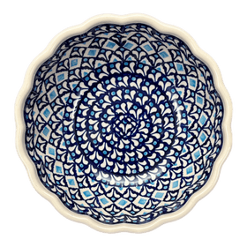 Polish Pottery Zaklady 7" Blossom Bowl (Mosaic Blues) | Y1946A-D910 Additional Image at PolishPotteryOutlet.com