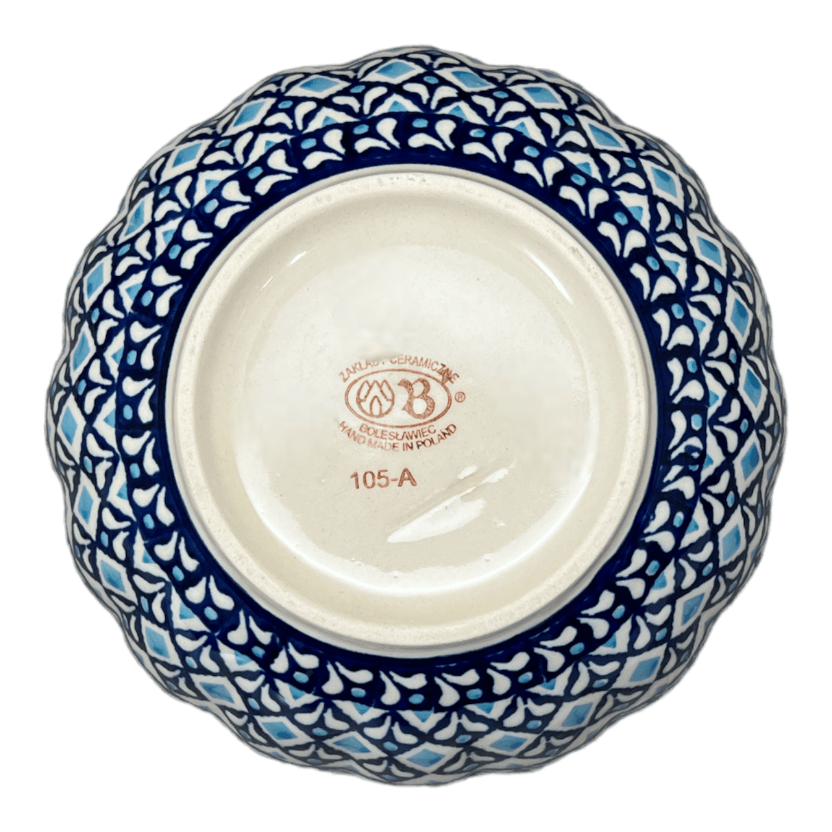 Bowl, Round, Blossom, 7" in "Mosaic Blues" by Zaklady | Y1946A-D910