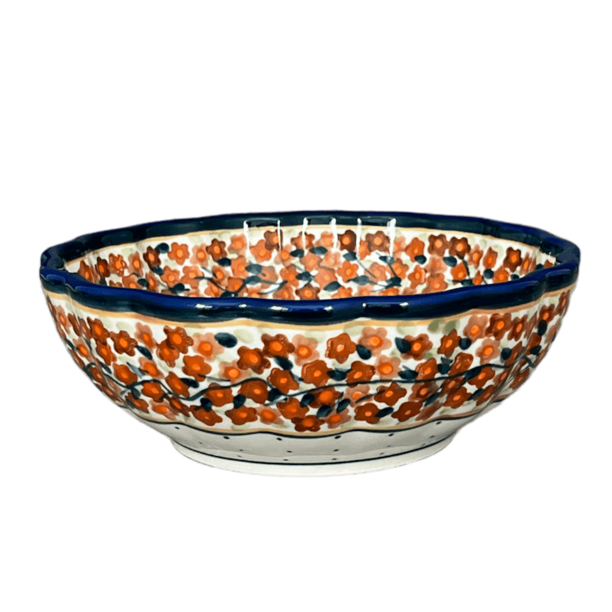 Bowl, Round, Blossom, 7" in "Orange Wreath" by Zaklady | Y1946A-DU52