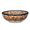 Polish Pottery 7" Blossom Bowl (Orange Wreath) | Y1946A-DU52 at PolishPotteryOutlet.com