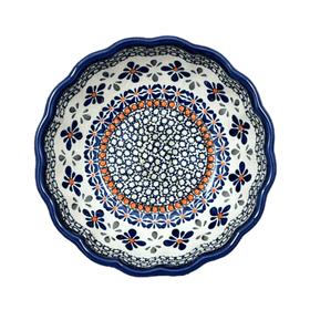 Polish Pottery Bowl, Round, Blossom, 7" in "Emerald Mosaic" by Zaklady | Y1946A-DU60 Additional Image at PolishPotteryOutlet.com