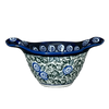 Polish Pottery Zaklady Small Bowl W/Handles (Spring Swirl) | Y1971A-A1073A at PolishPotteryOutlet.com