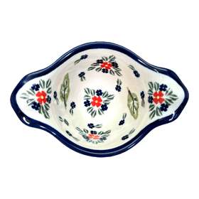 Polish Pottery Zaklady Small Bowl W/Handles (Mountain Flower) | Y1971A-A1109A Additional Image at PolishPotteryOutlet.com