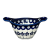 Polish Pottery Zaklady Small Bowl W/Handles (Petite Floral Peacock) | Y1971A-A166A at PolishPotteryOutlet.com