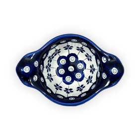 Polish Pottery Zaklady Small Bowl W/Handles (Petite Floral Peacock) | Y1971A-A166A Additional Image at PolishPotteryOutlet.com