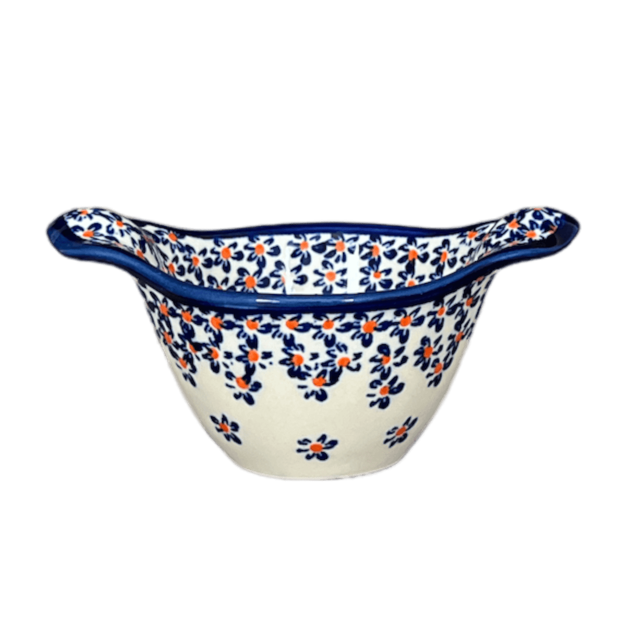 Bowl, Round, Handles, 3.5" Small in "Falling Blue Daisies" by Zaklady | Y1971A-A882A