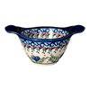 Polish Pottery Small Bowl W/Handles (Pansies in Bloom) | Y1971A-ART277 at PolishPotteryOutlet.com
