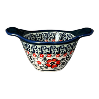 A picture of a Polish Pottery Small Bowl W/Handles (Cosmic Cosmos) | Y1971A-ART326 as shown at PolishPotteryOutlet.com/products/surprise-bowl-cosmic-cosmos-y1971a-art326