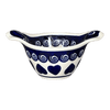 Polish Pottery Zaklady Small Bowl W/Handles (Swirling Hearts) | Y1971A-D467 at PolishPotteryOutlet.com