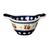 Polish Pottery Bowl, Round, Handles, 3.5" Small in "Persimmon Dot" by Zaklady | Y1971A-D479 at PolishPotteryOutlet.com