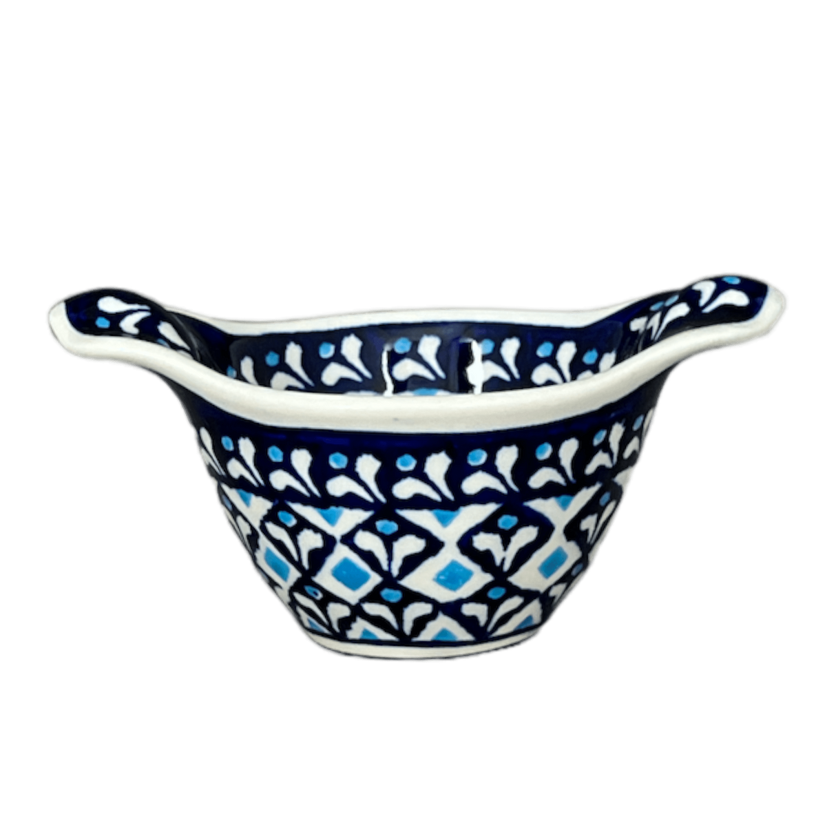 Bowl, Round, Handles, 3.5" Small in "Mosaic Blues" by Zaklady | Y1971A-D910