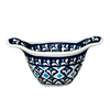 Polish Pottery Zaklady 3.5" Small Bowl W/Handles (Mosaic Blues) | Y1971A-D910 at PolishPotteryOutlet.com