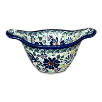 A picture of a Polish Pottery Zaklady Small Bowl W/Handles (Floral Explosion) | Y1971A-DU126 as shown at PolishPotteryOutlet.com/products/3-5-small-bowl-w-handles-du126-y1971a-du126