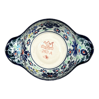 A picture of a Polish Pottery Zaklady Small Bowl W/Handles (Floral Explosion) | Y1971A-DU126 as shown at PolishPotteryOutlet.com/products/3-5-small-bowl-w-handles-du126-y1971a-du126