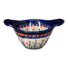 Polish Pottery Zaklady Small Bowl W/Handles (Lilac Garden) | Y1971A-DU155 at PolishPotteryOutlet.com