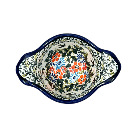 Bowl, Round, Handles, 3.5" Small in "Floral Swallows" by Zaklady | Y1971A-DU182