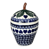 Polish Pottery Strawberry Canister (Swirling Hearts) | Y1873-D467 at PolishPotteryOutlet.com