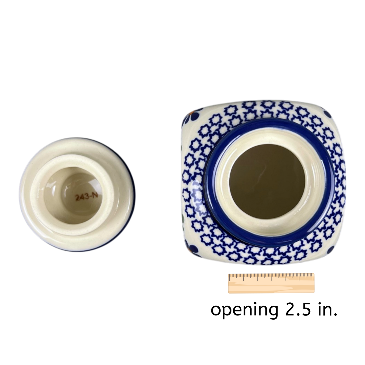 Canister, with Lid, 0.3 Liter in "Blue Mosaic Flower" by Zaklady | Y2000S-A221A