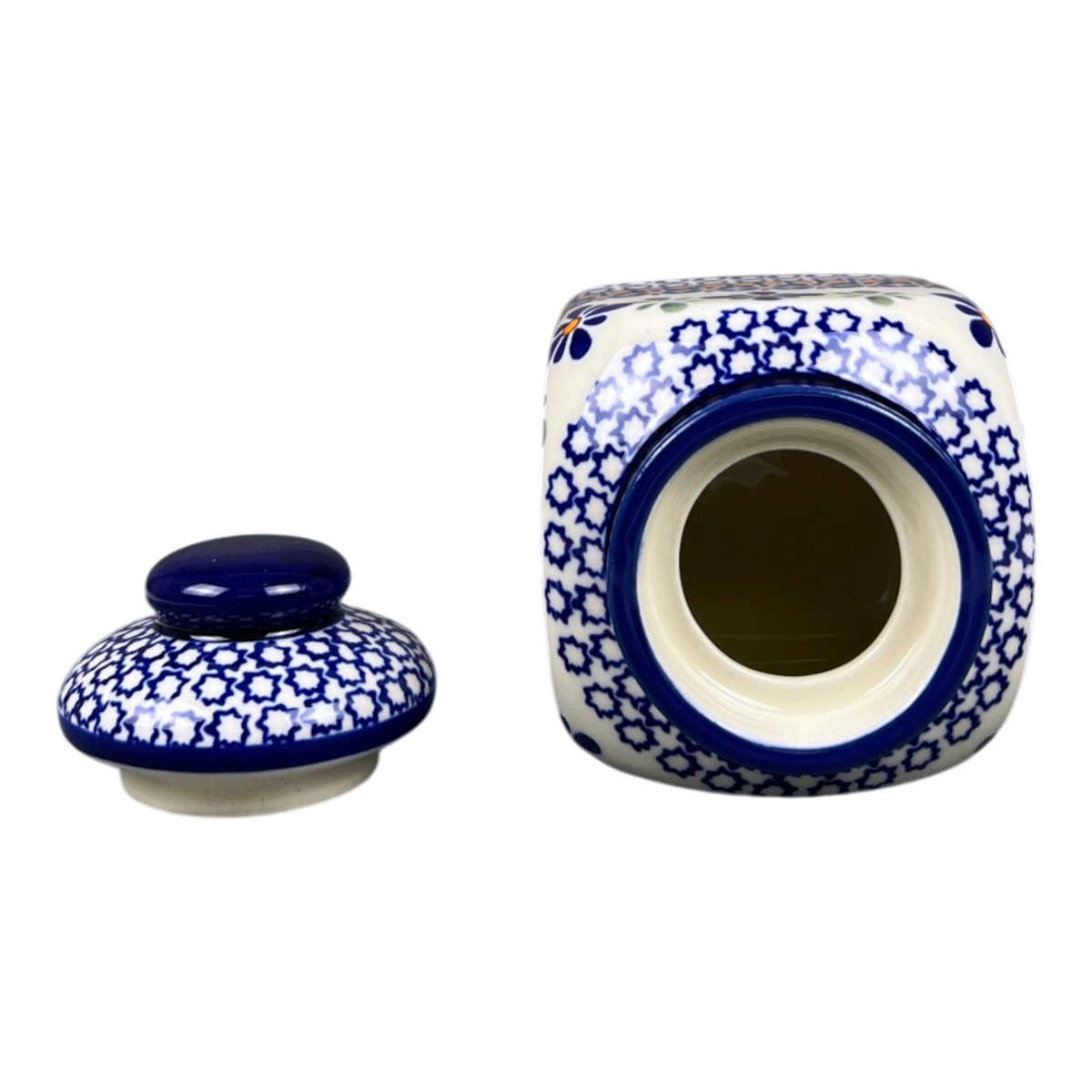 Canister, with Lid, 0.3 Liter in "Blue Mosaic Flower" by Zaklady | Y2000S-A221A