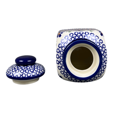 Canister, with Lid, 0.3 Liter in "Blue Mosaic Flower" by Zaklady | Y2000S-A221A