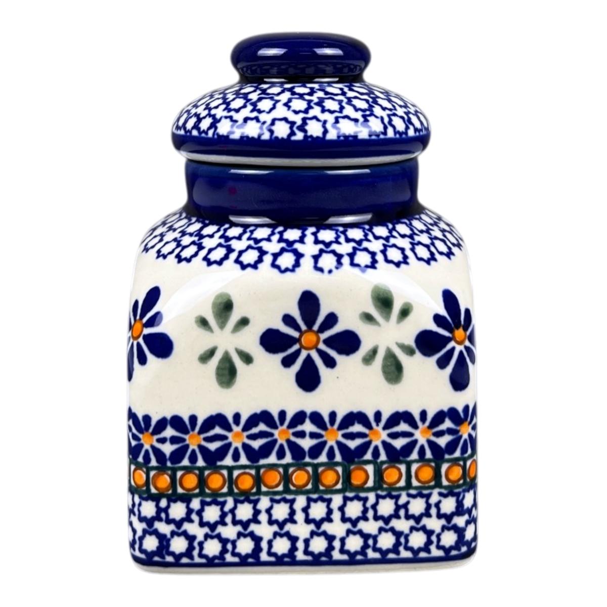 Canister, with Lid, 0.3 Liter in "Blue Mosaic Flower" by Zaklady | Y2000S-A221A