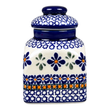 Canister, with Lid, 0.3 Liter in "Blue Mosaic Flower" by Zaklady | Y2000S-A221A