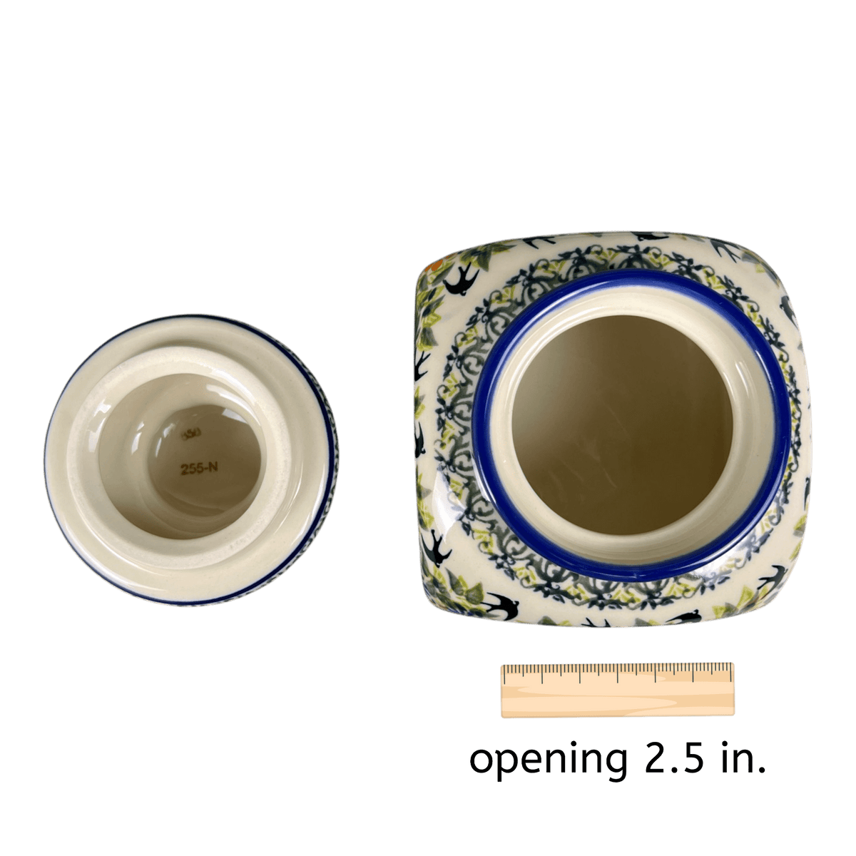 Canister, with Lid, 0.75  Liter in "Floral Swallows" by Zaklady | Y2001S-DU182