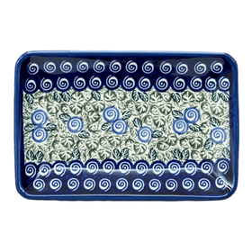 Polish Pottery Zaklady Small Sushi Tray (Spring Swirl) | Y2021-A1073A Additional Image at PolishPotteryOutlet.com