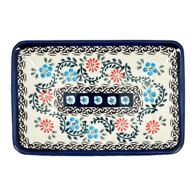 Polish Pottery 5" x 7.25" Small Sushi Tray (Climbing Aster) | Y2021-A1145A Additional Image at PolishPotteryOutlet.com